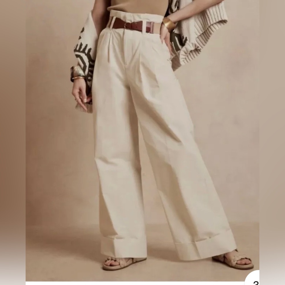 Banana Republic high waist trench pants, Crème